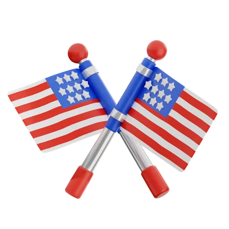 Usa Independence Flag  3D Icon