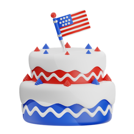 Bolo de independência dos eua  3D Icon