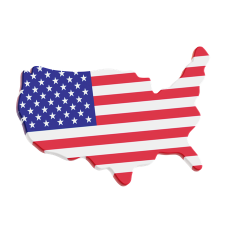 USA-Karte  3D Icon