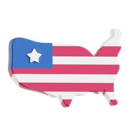 USA-Karte  3D Icon