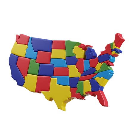 USA Map  3D Icon