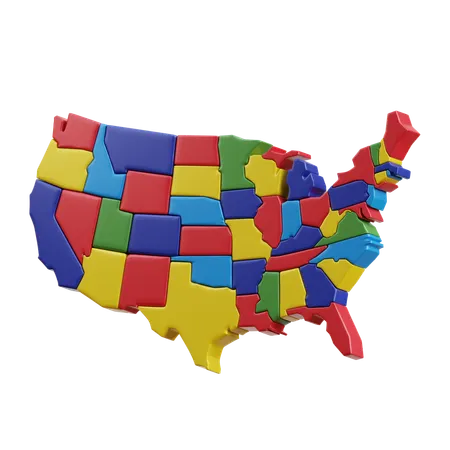USA Map  3D Icon