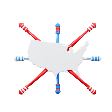 Usa Map  3D Icon