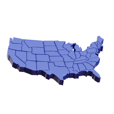 USA Map  3D Icon