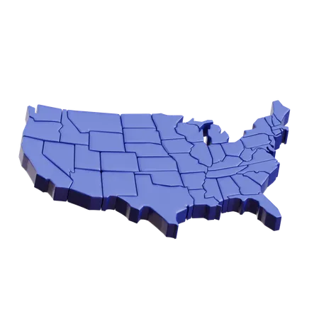 USA Map  3D Icon