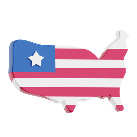 Usa Map  3D Icon