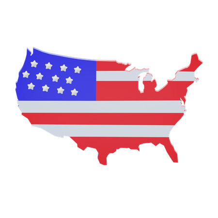 Usa Map  3D Icon