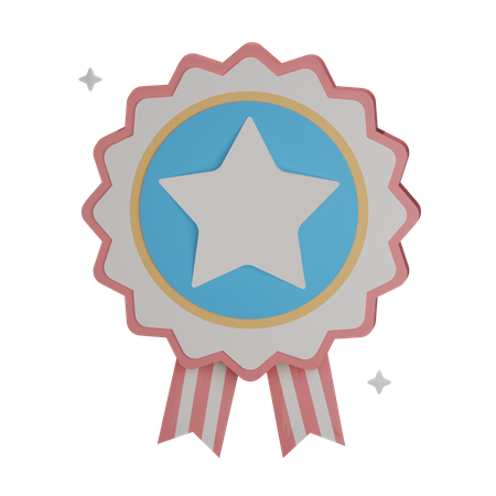 Usa Motif Badge  3D Illustration