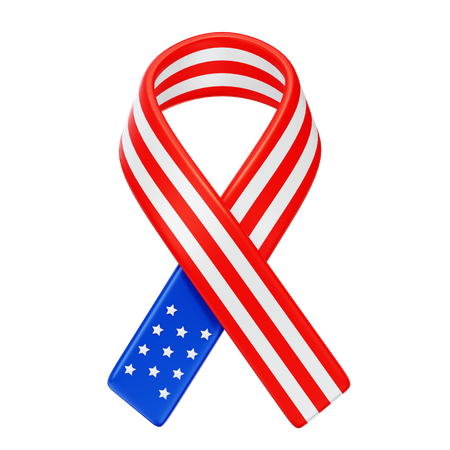 Usa Ribbon  3D Icon