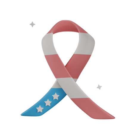 Usa Ribbon  3D Illustration