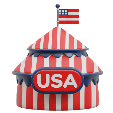 Usa Tent  3D Icon