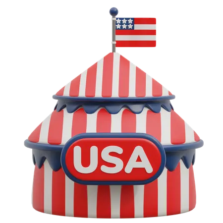 Usa Tent  3D Icon