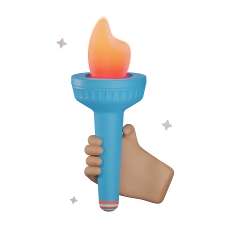 3 D USA Torch With Transparent Background 3D Illustration