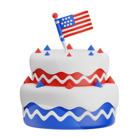 Kuchen zur Unabhängigkeit der USA  3D Icon