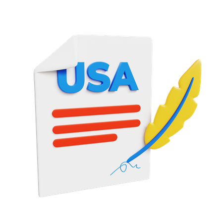 USA-Abkommensdokument  3D Icon