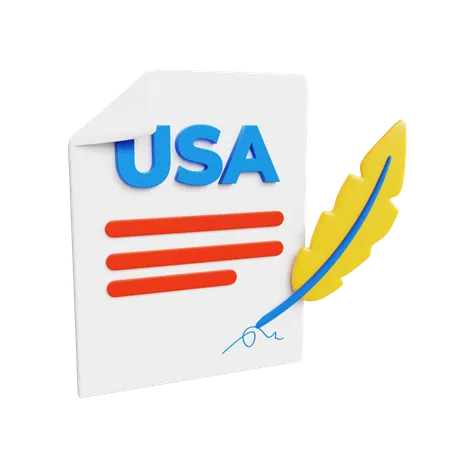 USA-Abkommensdokument  3D Icon