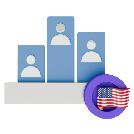 미국 투표 결과  3D Icon