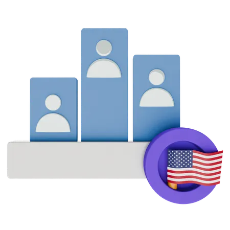 미국 투표 결과  3D Icon