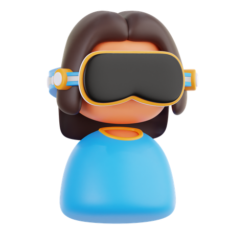 Usando gafas de realidad virtual  3D Icon