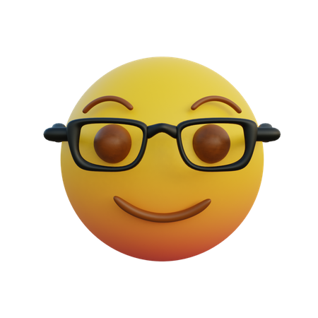 Usando óculos transparentes  3D Emoji
