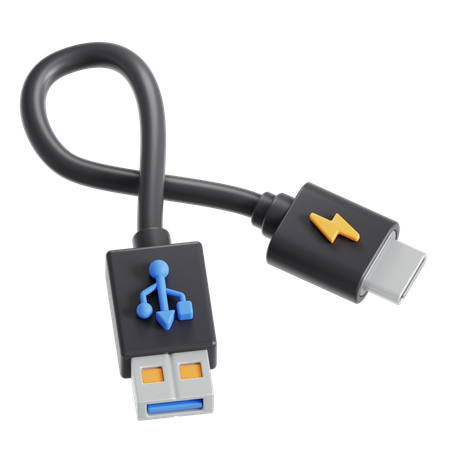 USB A to C  3D Icon