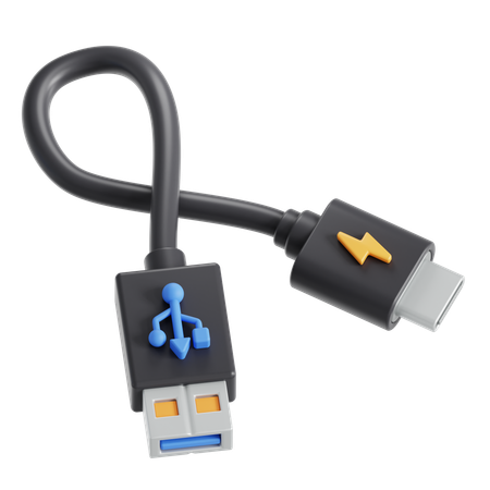 USB A to C  3D Icon