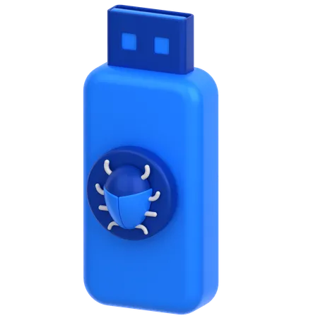 3 D Icon Of Bug Flash Drive 3D Icon