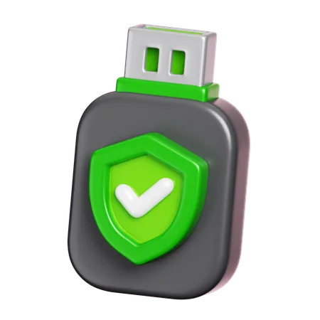 USB Drive Protection  3D Icon