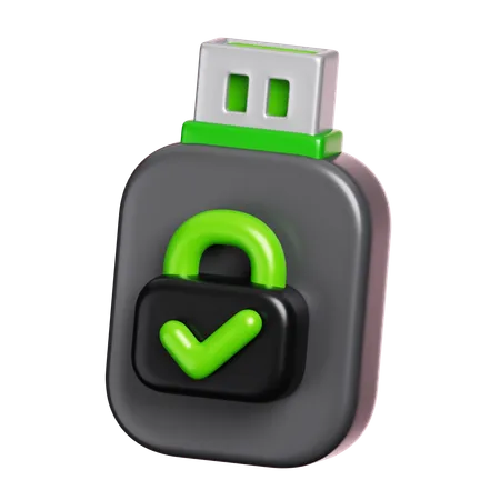 USB Drive Security  3D Icon