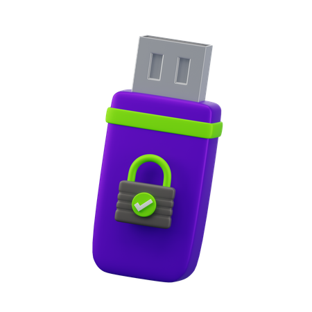 Usb Drive Security  3D Icon