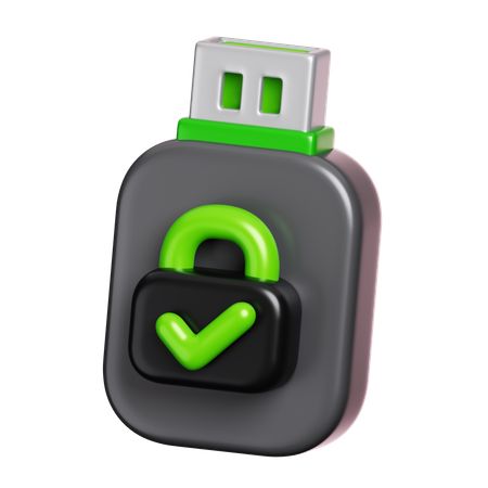 USB Drive Security  3D Icon