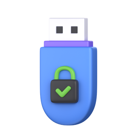 Usb Drive Security  3D Icon