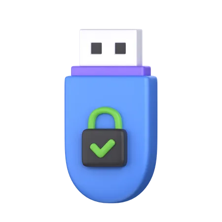 Usb Drive Security 3 D Icon Perfect For Cyber Security Theme 3D Icon