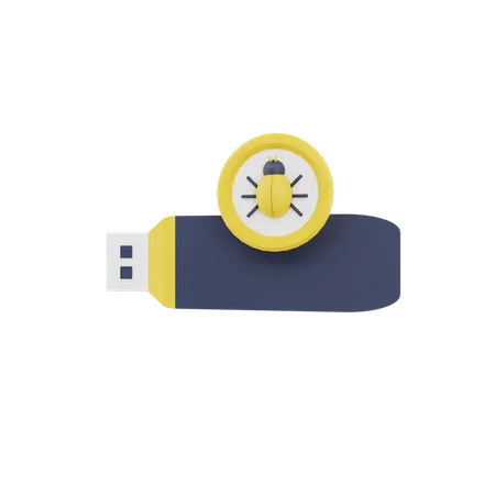 Usb Drive Virus  3D Icon