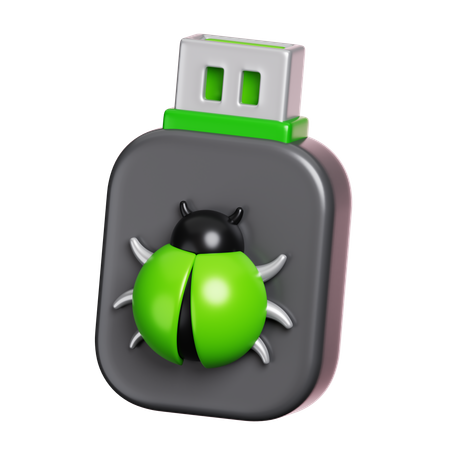 USB Drive Virus Infected  3D Icon