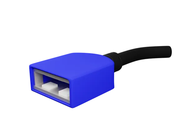 USB Female  3D Illustration