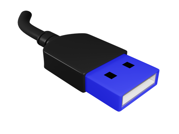 USB Male  3D Illustration