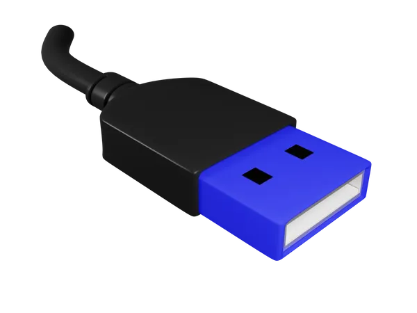 USB Male  3D Illustration