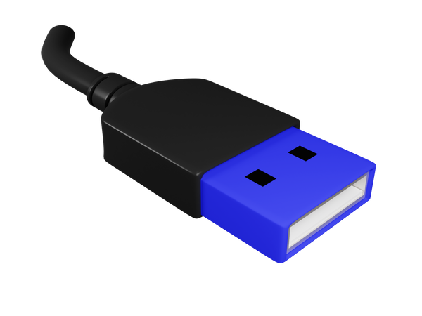 USB mâle  3D Illustration