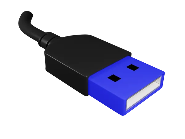 USB Male Port 3 D Illustration Contains PNG BLEND And OBJ 3D Illustration