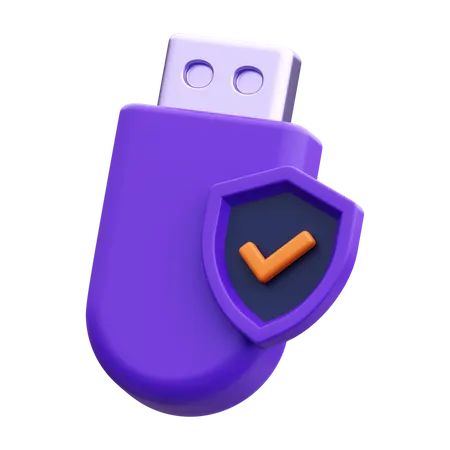 Sécurité USB  3D Icon