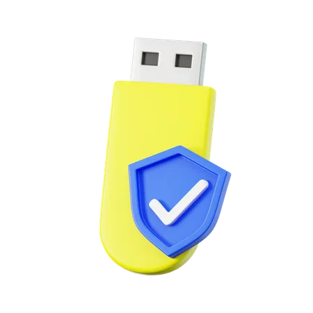 USB-Stick-Sicherheit  3D Icon