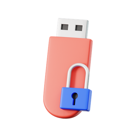 USB-Stick-Sicherheit  3D Icon