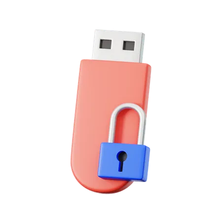 USB-Stick-Sicherheit  3D Icon