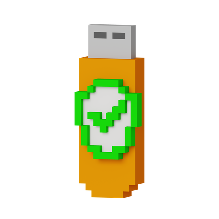 USB-Stick-Sicherheit  3D Icon