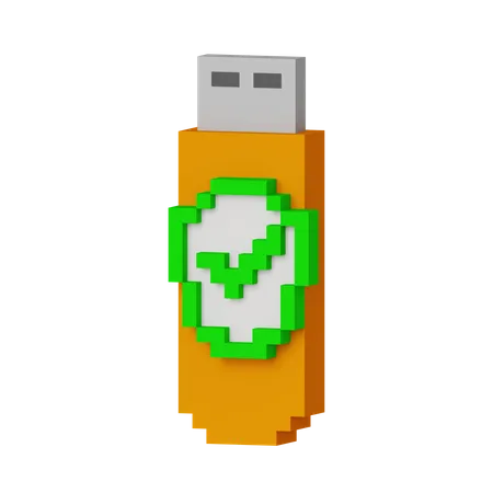 USB-Stick-Sicherheit  3D Icon