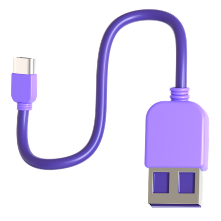 Usb To C Data Cable  3D Icon