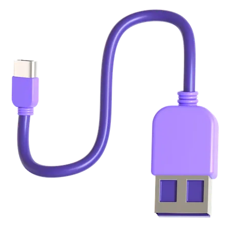 Usb To C Data Cable  3D Icon