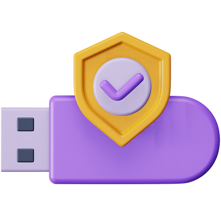 Segurança usbdrive  3D Icon