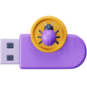 usbdrive virus 3d logo